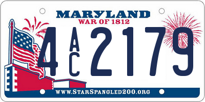 MD license plate 4AC2179