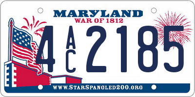 MD license plate 4AC2185