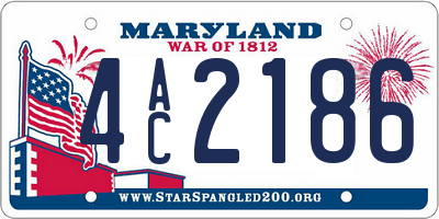 MD license plate 4AC2186
