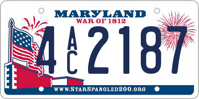 MD license plate 4AC2187