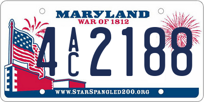 MD license plate 4AC2188