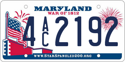 MD license plate 4AC2192