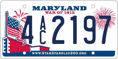 MD license plate 4AC2197