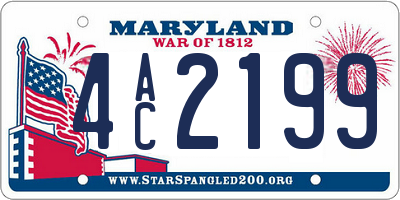 MD license plate 4AC2199