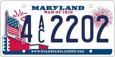MD license plate 4AC2202