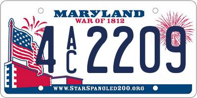MD license plate 4AC2209