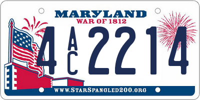 MD license plate 4AC2214