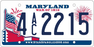 MD license plate 4AC2215