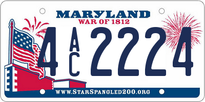 MD license plate 4AC2224