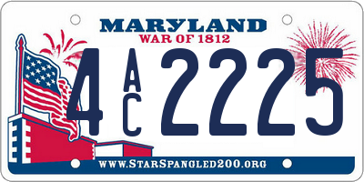MD license plate 4AC2225