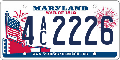 MD license plate 4AC2226