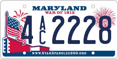 MD license plate 4AC2228