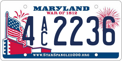 MD license plate 4AC2236