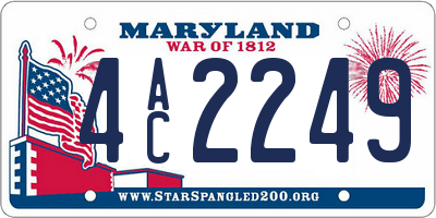 MD license plate 4AC2249