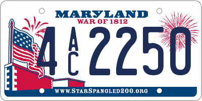 MD license plate 4AC2250