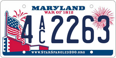 MD license plate 4AC2263