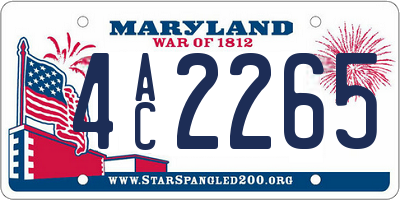 MD license plate 4AC2265