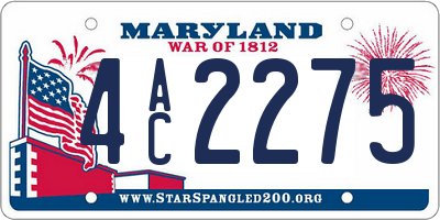 MD license plate 4AC2275