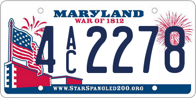 MD license plate 4AC2278