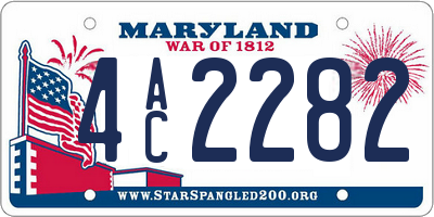 MD license plate 4AC2282