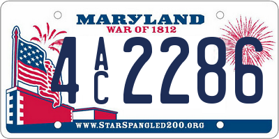 MD license plate 4AC2286
