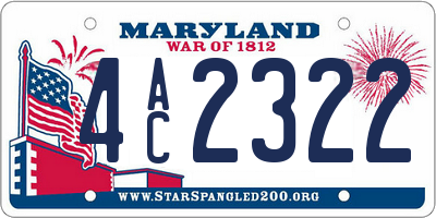 MD license plate 4AC2322