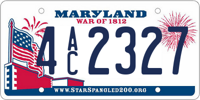 MD license plate 4AC2327