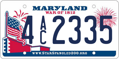 MD license plate 4AC2335