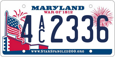 MD license plate 4AC2336