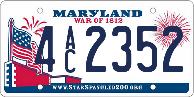 MD license plate 4AC2352