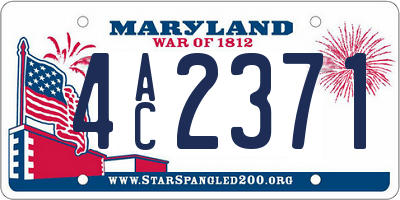 MD license plate 4AC2371