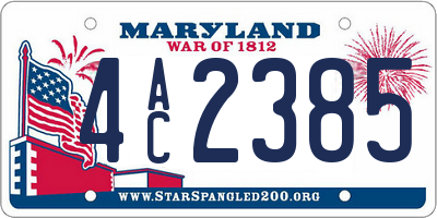 MD license plate 4AC2385