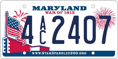 MD license plate 4AC2407