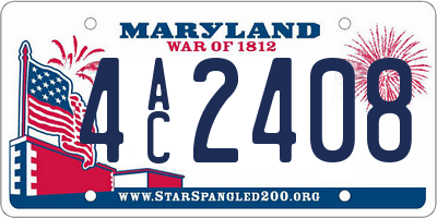 MD license plate 4AC2408