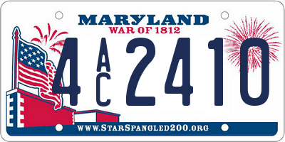 MD license plate 4AC2410