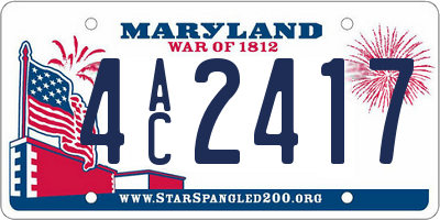 MD license plate 4AC2417