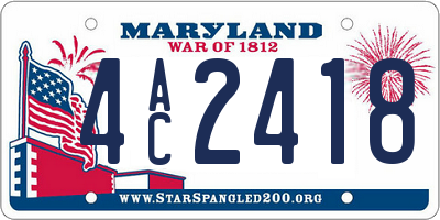 MD license plate 4AC2418