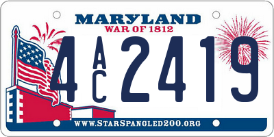 MD license plate 4AC2419