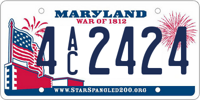 MD license plate 4AC2424