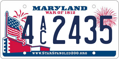 MD license plate 4AC2435