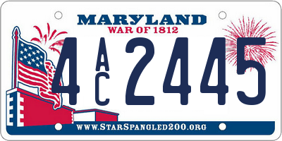 MD license plate 4AC2445