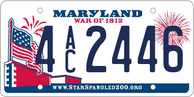 MD license plate 4AC2446
