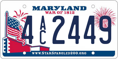 MD license plate 4AC2449