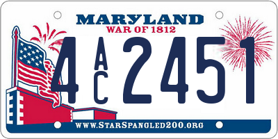 MD license plate 4AC2451