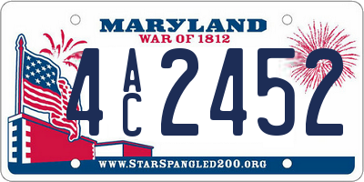 MD license plate 4AC2452