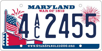 MD license plate 4AC2455