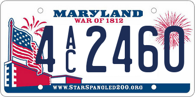 MD license plate 4AC2460