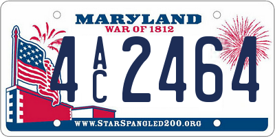 MD license plate 4AC2464