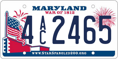 MD license plate 4AC2465