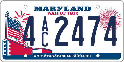 MD license plate 4AC2474